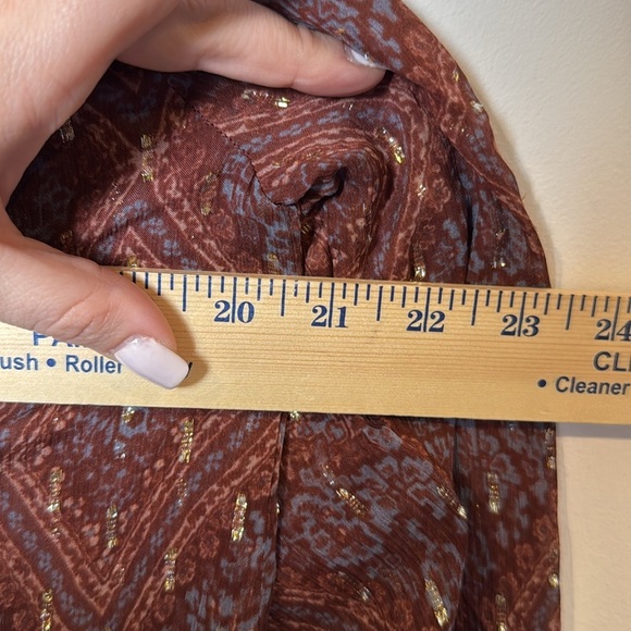 Paige Fia Long Sleeve Top in Iced Slate Multi size S - Picture 7 of 7